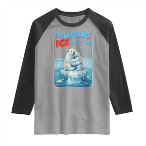 Fck Ice Raglan Shirt The Wrong Ice Is Melting Polar Bear Social Justice TS10 Sport Gray Black Print Your Wear