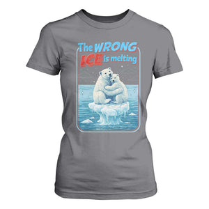 Fck Ice T Shirt For Women The Wrong Ice Is Melting Polar Bear Social Justice TS10 Charcoal Print Your Wear