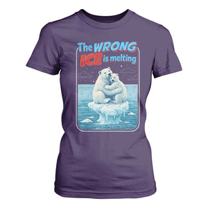 Fck Ice T Shirt For Women The Wrong Ice Is Melting Polar Bear Social Justice TS10 Purple Print Your Wear