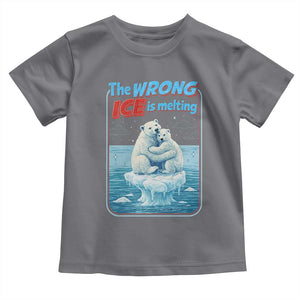 Fck Ice Toddler T Shirt The Wrong Ice Is Melting Polar Bear Social Justice TS10 Charcoal Print Your Wear