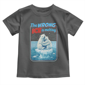 Fck Ice Toddler T Shirt The Wrong Ice Is Melting Polar Bear Social Justice TS10 Dark Heather Print Your Wear