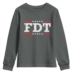 FDT Youth Sweatshirt Resistance Resist Tyranny Support TS10 Dark Heather Print Your Wear