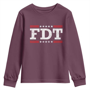 FDT Youth Sweatshirt Resistance Resist Tyranny Support TS10 Maroon Print Your Wear