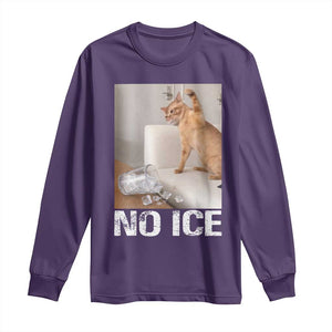 Funny Cat Meme No Ice Long Sleeve Shirt Subtle FDT Political Satire Satirical Humor TS10 Purple Print Your Wear