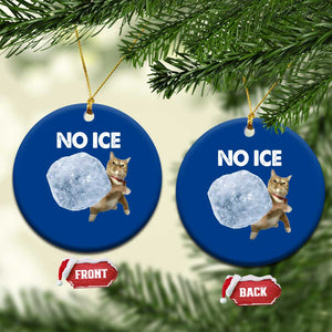 No Ice Ceramic Ornament Funny Cat Meme Subtle FDT Political Satire TS10 1pc Blue Print Your Wear
