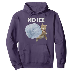No Ice Hoodie Funny Cat Meme Subtle FDT Political Satire TS10 Purple Print Your Wear