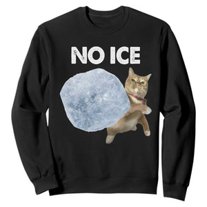 No Ice Sweatshirt Funny Cat Meme Subtle FDT Political Satire TS10 Black Print Your Wear