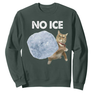 No Ice Sweatshirt Funny Cat Meme Subtle FDT Political Satire TS10 Dark Forest Green Print Your Wear