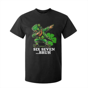 St Patricks Day Six Seven Bruh T Shirt For Kid Leprechaun 67 Meme Irish Ireland Lucky Shamrocks TS10 Black Print Your Wear