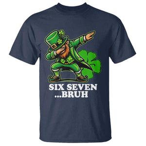 St Patricks Day Six Seven Bruh T Shirt Leprechaun 67 Meme Irish Ireland Lucky Shamrocks TS10 Navy Print Your Wear