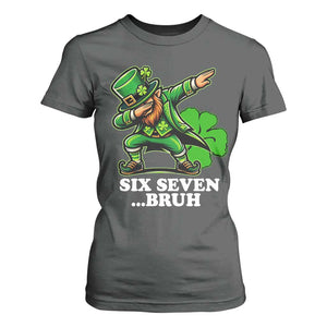 St Patricks Day Six Seven Bruh T Shirt For Women Leprechaun 67 Meme Irish Ireland Lucky Shamrocks TS10 Dark Heather Print Your Wear