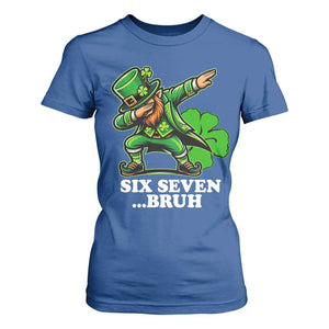 St Patricks Day Six Seven Bruh T Shirt For Women Leprechaun 67 Meme Irish Ireland Lucky Shamrocks TS10 Royal Blue Print Your Wear