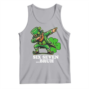 St Patricks Day Six Seven Bruh Tank Top Leprechaun 67 Meme Irish Ireland Lucky Shamrocks TS10 Athletic Heather Print Your Wear