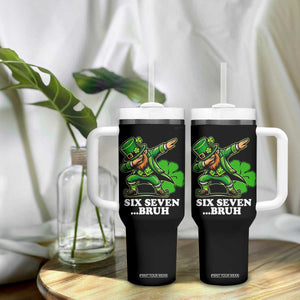 St Patricks Day Six Seven Bruh Tumbler With Handle Leprechaun 67 Meme Irish Ireland Lucky Shamrocks TS10 Print Your Wear