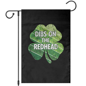 Funny Irish St Patricks Day Dibs On The Redhead Garden Flag Retro Vintage Lucky Shamrock TS10 Black Print Your Wear
