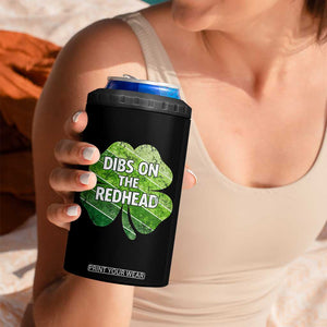 Funny Irish St Patricks Day Dibs On The Redhead 4 in 1 Can Cooler Tumbler Retro Vintage Lucky Shamrock TS10 Print Your Wear
