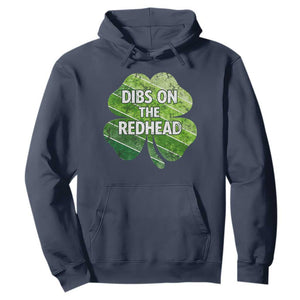 Funny Irish St Patricks Day Dibs On The Redhead Hoodie Retro Vintage Lucky Shamrock TS10 Navy Print Your Wear