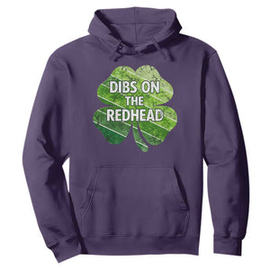 Funny Irish St Patricks Day Dibs On The Redhead Hoodie Retro Vintage Lucky Shamrock TS10 Purple Print Your Wear