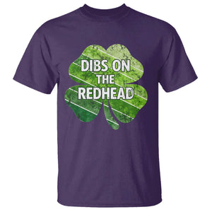 Funny Irish St Patricks Day Dibs On The Redhead T Shirt Retro Vintage Lucky Shamrock TS10 Purple Print Your Wear