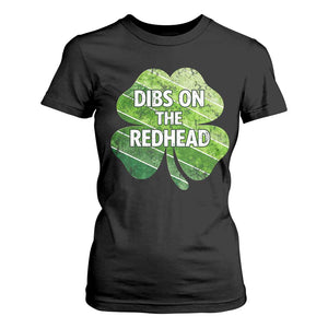 Funny Irish St Patricks Day Dibs On The Redhead T Shirt For Women Retro Vintage Lucky Shamrock TS10 Black Print Your Wear