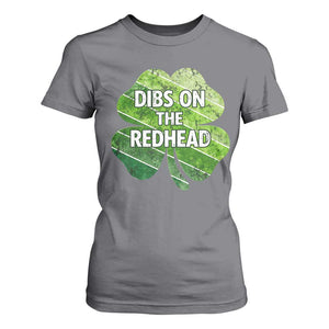 Funny Irish St Patricks Day Dibs On The Redhead T Shirt For Women Retro Vintage Lucky Shamrock TS10 Charcoal Print Your Wear