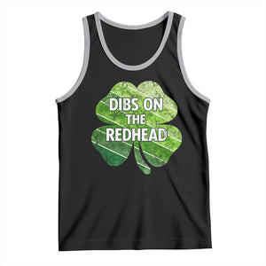 Funny Irish St Patricks Day Dibs On The Redhead Tank Top Retro Vintage Lucky Shamrock TS10 Black Athletic Heather Print Your Wear