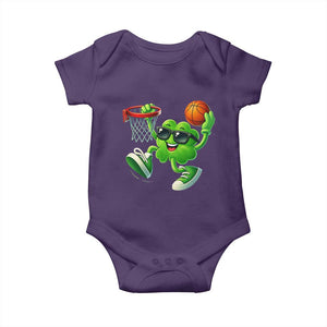 Basketball St Patricks Day Baby Onesie Cute Irish Shamrock Playing Basketball Player Team Boys TS10 Purple Print Your Wear