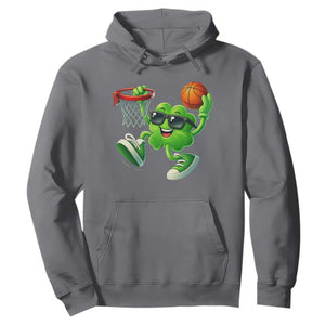 Basketball St Patricks Day Hoodie Cute Irish Shamrock Playing Basketball Player Team Boys TS10 Charcoal Print Your Wear