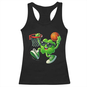 Basketball St Patricks Day Racerback Tank Top Cute Irish Shamrock Playing Basketball Player Team Boys TS10 Black Print Your Wear