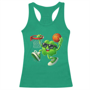 Basketball St Patricks Day Racerback Tank Top Cute Irish Shamrock Playing Basketball Player Team Boys TS10 Irish Green Print Your Wear