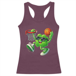 Basketball St Patricks Day Racerback Tank Top Cute Irish Shamrock Playing Basketball Player Team Boys TS10 Maroon Print Your Wear