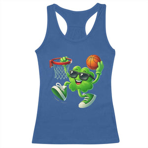 Basketball St Patricks Day Racerback Tank Top Cute Irish Shamrock Playing Basketball Player Team Boys TS10 Royal Blue Print Your Wear