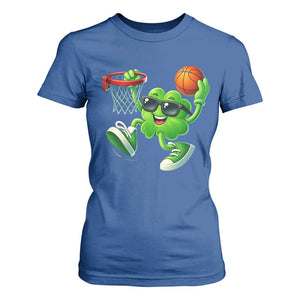Basketball St Patricks Day T Shirt For Women Cute Irish Shamrock Playing Basketball Player Team Boys TS10 Royal Blue Print Your Wear