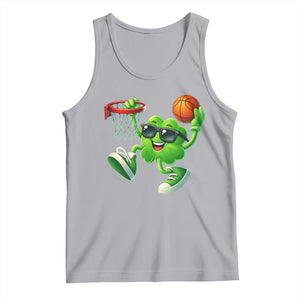 Basketball St Patricks Day Tank Top Cute Irish Shamrock Playing Basketball Player Team Boys TS10 Athletic Heather Print Your Wear