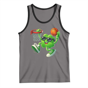 Basketball St Patricks Day Tank Top Cute Irish Shamrock Playing Basketball Player Team Boys TS10 Deep Heather Black Print Your Wear