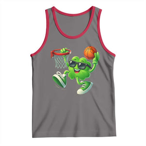 Basketball St Patricks Day Tank Top Cute Irish Shamrock Playing Basketball Player Team Boys TS10 Deep Heather Red Print Your Wear