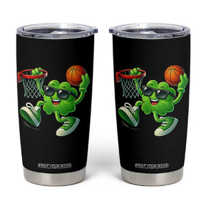 Basketball St Patricks Day Tumbler Cup Cute Irish Shamrock Playing Basketball Player Team Boys TS10 Black Print Your Wear
