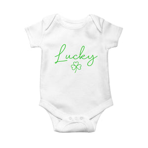 Lucky Irish Shamrock Baby Onesie St Patricks Day Letter Print Lightweight TS10 White Print Your Wear