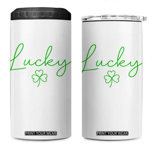 Lucky Irish Shamrock 4 in 1 Can Cooler Tumbler St Patricks Day Letter Print Lightweight TS10 One Size: 16 oz White Print Your Wear