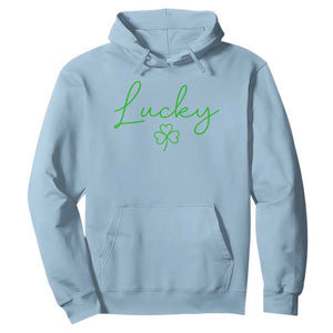Lucky Irish Shamrock Hoodie St Patricks Day Letter Print Lightweight TS10 Light Blue Print Your Wear