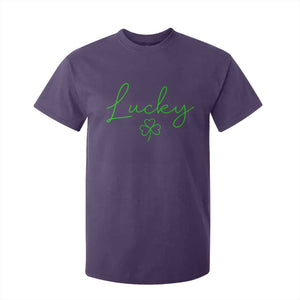 Lucky Irish Shamrock T Shirt For Kid St Patricks Day Letter Print Lightweight TS10 Purple Print Your Wear