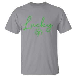 Lucky Irish Shamrock T Shirt St Patricks Day Letter Print Lightweight TS10 Sport Gray Print Your Wear