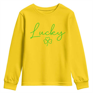 Lucky Irish Shamrock Youth Sweatshirt St Patricks Day Letter Print Lightweight TS10 Daisy Print Your Wear