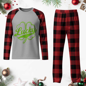 Vintage Lucky Shamrock Plaid Pajama Set Irish St Patricks Day TS10 Buffalo Plaid Print Your Wear