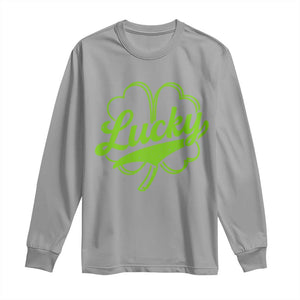 Vintage Lucky Shamrock Long Sleeve Shirt Irish St Patricks Day TS10 Sport Gray Print Your Wear