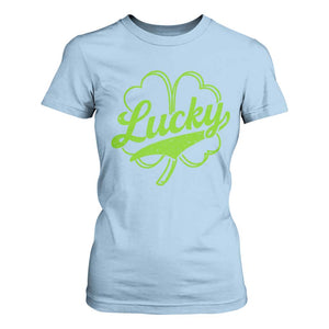 Vintage Lucky Shamrock T Shirt For Women Irish St Patricks Day TS10 Light Blue Print Your Wear