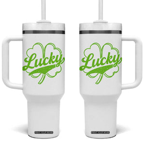 Vintage Lucky Shamrock Tumbler With Handle Irish St Patricks Day TS10 One Size: 40 oz White Print Your Wear