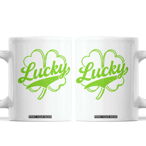 Vintage Lucky Shamrock Coffee Mug Irish St Patricks Day TS10 White Print Your Wear