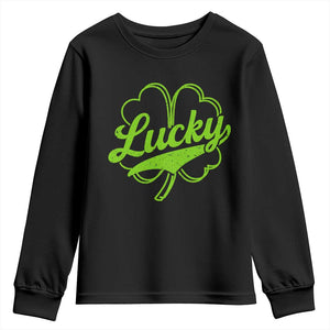 Vintage Lucky Shamrock Youth Sweatshirt Irish St Patricks Day TS10 Black Print Your Wear