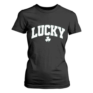 Retro Lucky T Shirt For Women St Patricks Day Irish Shamrock Varsity TS10 Black Print Your Wear